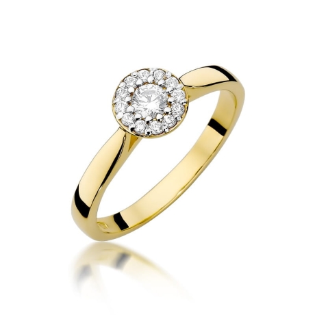 Przejdź do produktu Pierścionek zaręczynowy z żółtego złota z diamentami 0,22ct Fire Of Love