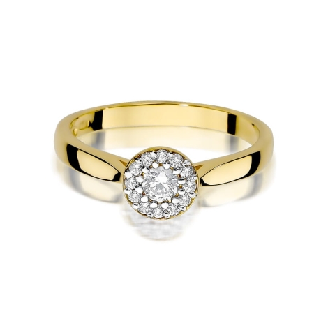 Przejdź do produktu Pierścionek zaręczynowy z żółtego złota z diamentami 0,22ct Fire Of Love