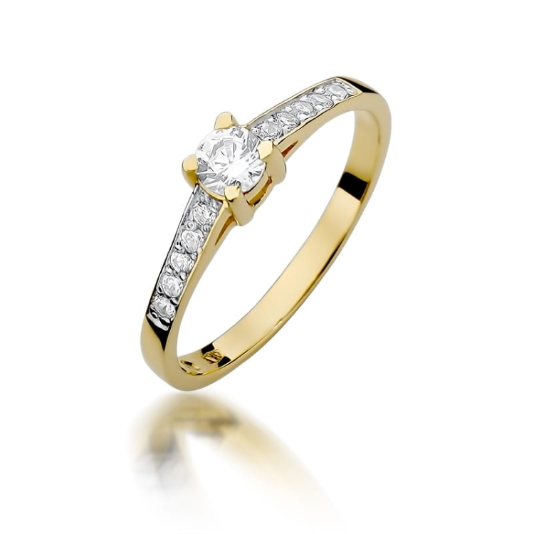 Pierścionek zaręczynowy z żółtego złota z diamentami 0,44ct Fire Of Love BW-364