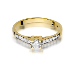 Pierścionek zaręczynowy z żółtego złota z diamentami 0,44ct Fire Of Love BW-364