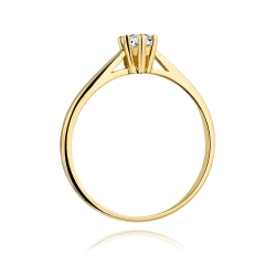Pierścionek zaręczynowy z żółtego złota z diamentem 0,15ct Fire Of Love BW-365