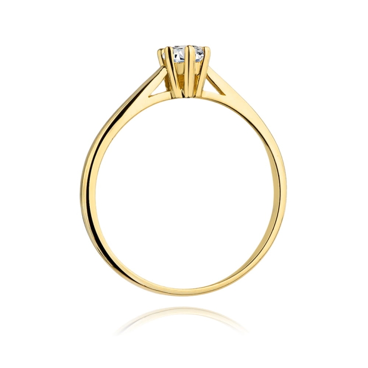 Pierścionek zaręczynowy z żółtego złota z diamentem 0,15ct Fire Of Love BW-365