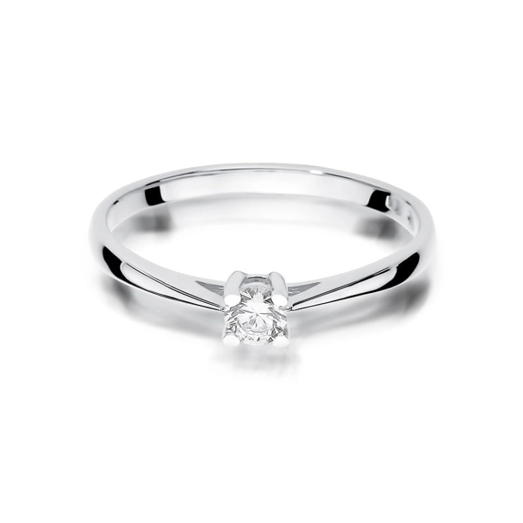 Pierścionek zaręczynowy z białego złota z diamentem 0,15ct Fire Of Love BW-367-b