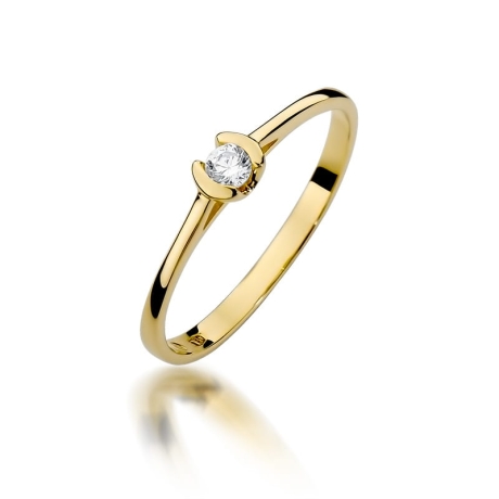 Przejdź do produktu Pierścionek zaręczynowy z żółtego złota z diamentem 0,09ct Fire Of Love