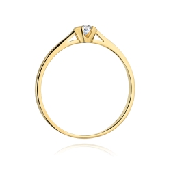 Pierścionek zaręczynowy z żółtego złota z diamentem 0,09ct Fire Of Love BW-370
