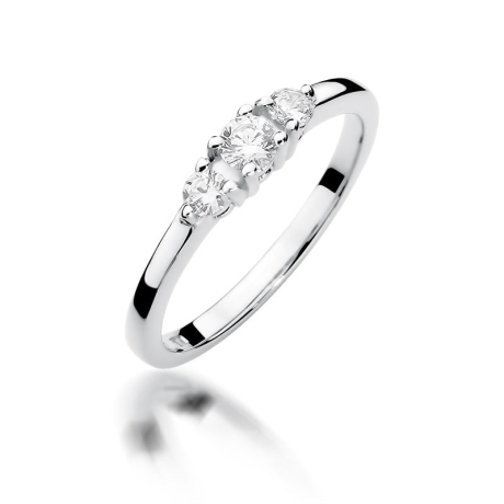 Przejdź do produktu Pierścionek zaręczynowy z białego złota z diamentami 0,33ct Fire Of Love 