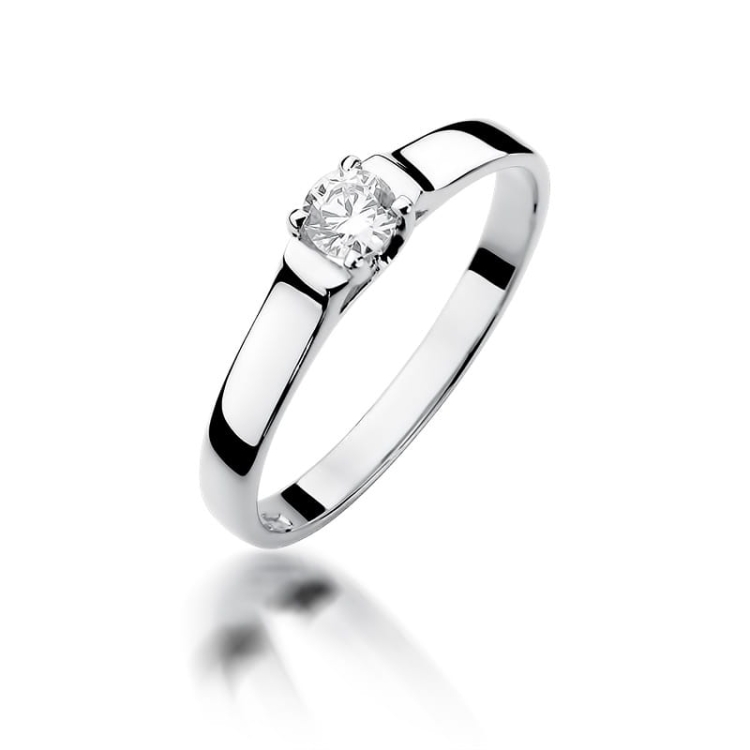 Pierścionek zaręczynowy z białego złota z diamentem 0,18ct Fire Of Love BW-381-b