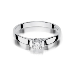 Pierścionek zaręczynowy z białego złota z diamentem 0,18ct Fire Of Love BW-381-b
