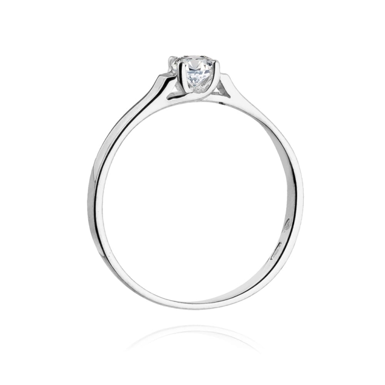 Pierścionek zaręczynowy z białego złota z diamentem 0,18ct Fire Of Love BW-381-b