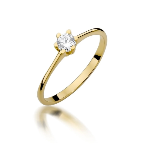 Przejdź do produktu Pierścionek zaręczynowy z żółtego złota z diamentem 0,23ct Fire Of Love