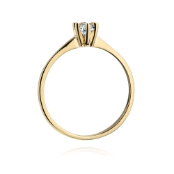 Pierścionek zaręczynowy z żółtego złota z diamentem 0,23ct Fire Of Love BW-387