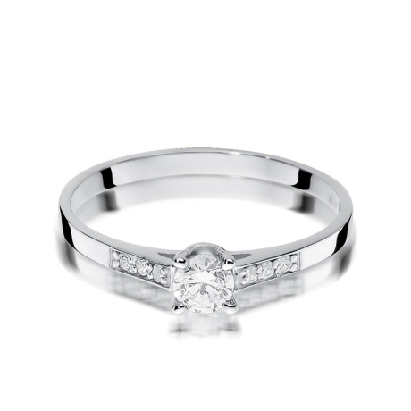 Przejdź do produktu Pierścionek zaręczynowy z białego złota z diamentami 0,21ct Fire Of Love 