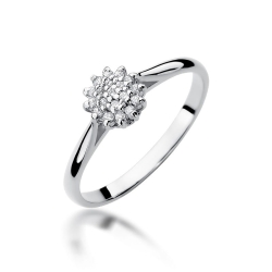 Pierścionek zaręczynowy z białego złota z diamentami 0,10ct Fire Of Love BW-401-b