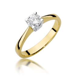 Pierścionek zaręczynowy z żółtego złota z diamentem 0,50ct Fire Of Love GW-404