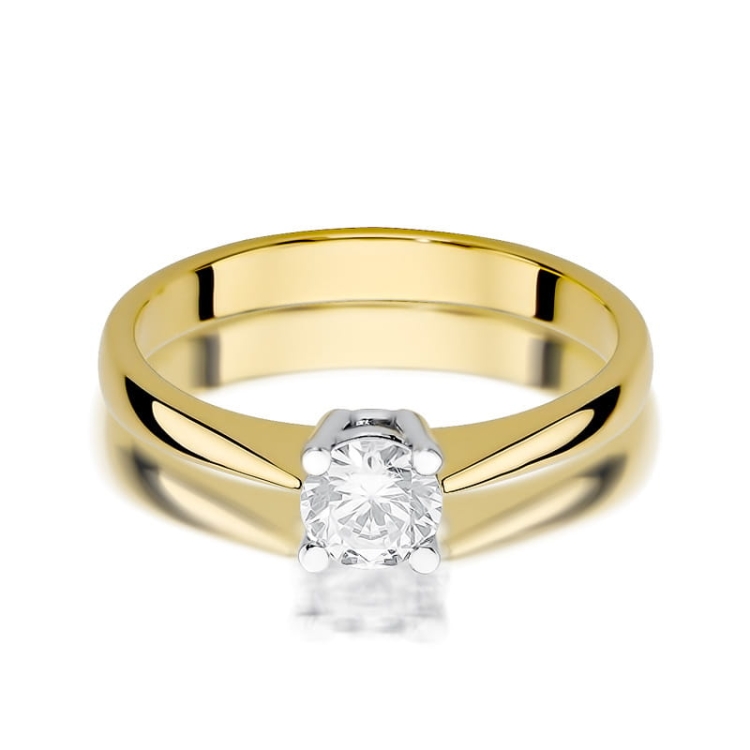 Pierścionek zaręczynowy z żółtego złota z diamentem 0,50ct Fire Of Love GW-404