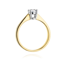 Pierścionek zaręczynowy z żółtego złota z diamentem 0,50ct Fire Of Love GW-404