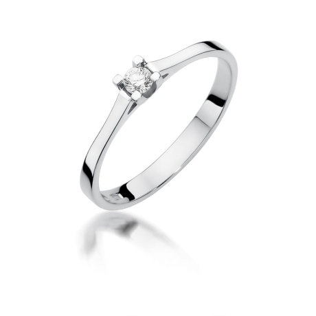 Przejdź do produktu Pierścionek zaręczynowy z białego złota z diamentem 0,09ct Fire Of Love