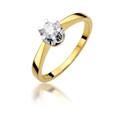 Pierścionek zaręczynowy z żółtego złota z diamentem 0,25ct Fire Of Love BW-408
