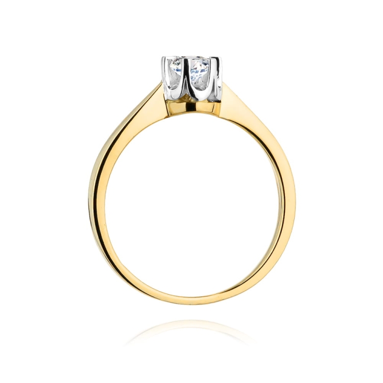 Pierścionek zaręczynowy z żółtego złota z diamentem 0,25ct Fire Of Love BW-408