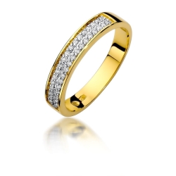 Pierścionek zaręczynowy z żółtego złota z diamentami 0,18ct Fire Of Love BW-410