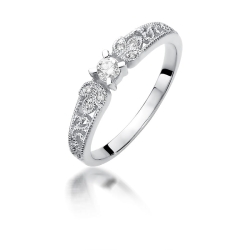 Pierścionek zaręczynowy z białego złota z diamentami 0,13ct Fire Of Love BW-411-b