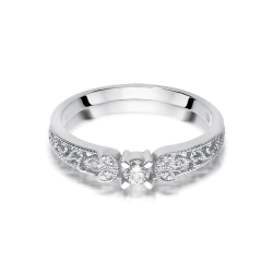 Pierścionek zaręczynowy z białego złota z diamentami 0,13ct Fire Of Love BW-411-b