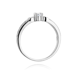 Pierścionek zaręczynowy z białego złota z diamentami 0,13ct Fire Of Love BW-411-b