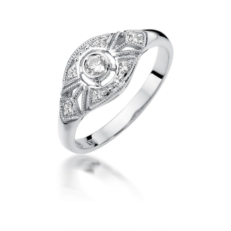 Przejdź do produktu Pierścionek zaręczynowy z białego złota z diamentami 0,19ct Fire Of Love
