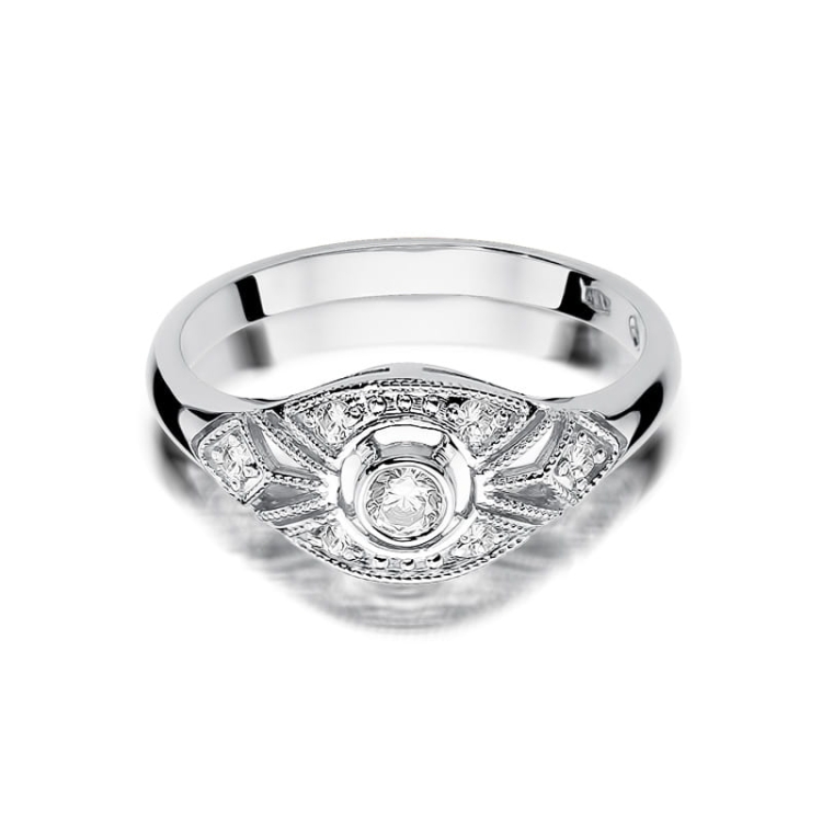 Pierścionek zaręczynowy z białego złota z diamentami 0,19ct Fire Of Love BW-413-b