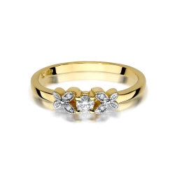 Pierścionek zaręczynowy z żółtego złota z diamentami 0,12ct Fire Of Love BW-414
