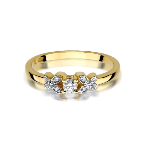 Przejdź do produktu Pierścionek zaręczynowy z żółtego złota z diamentami 0,12ct Fire Of Love