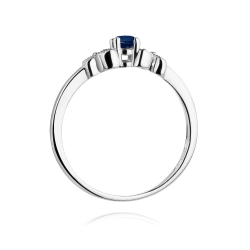 Pierścionek zaręczynowy z białego złota z szafirem i diamentami 0,02ct Fire Of Love BW-414-szafir-b