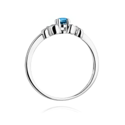 Pierścionek zaręczynowy z białego złota z topazem i diamentami 0,02ct Fire Of Love BW-414-topaz-b