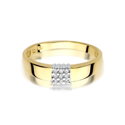 Pierścionek zaręczynowy z żółtego złota z diamentami 0,05ct Fire Of Love BW-417