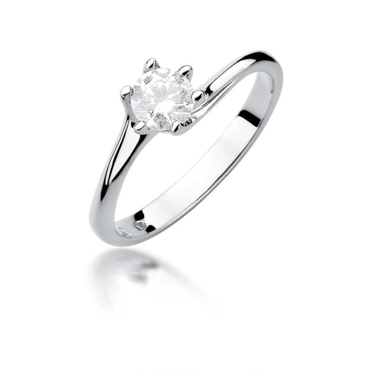 Pierścionek zaręczynowy z białego złota z diamentem 0,50ct Fire Of Love BW-423-b