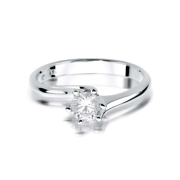 Pierścionek zaręczynowy z białego złota z diamentem 0,50ct Fire Of Love BW-423-b