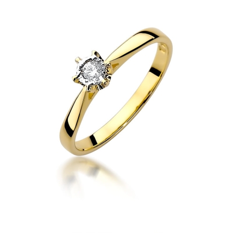 Przejdź do produktu Pierścionek zaręczynowy z żółtego złota z diamentem 0,05ct Fire Of Love