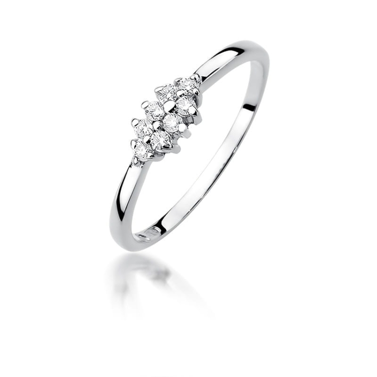 Pierścionek zaręczynowy z białego złota z diamentami 0,11ct Fire Of Love GW-427-b