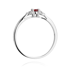 Pierścionek zaręczynowy z białego złota z rubinem i diamentami 0,03ct Fire Of Love BW-428-rubin-b