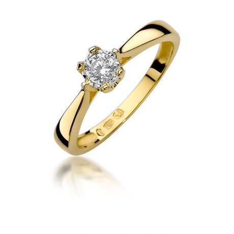 Przejdź do produktu Pierścionek zaręczynowy z żółtego złota z diamentem 0,20ct Fire Of Love 