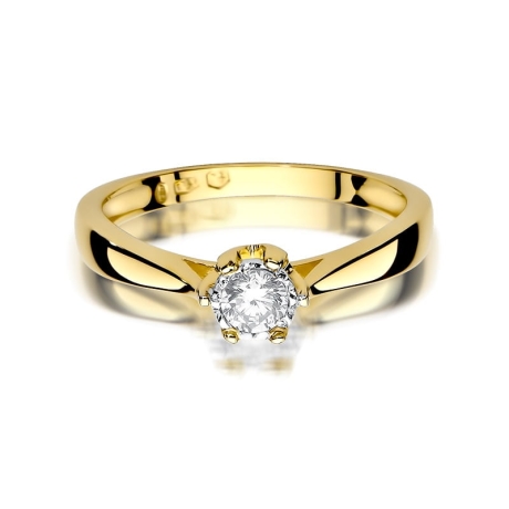 Przejdź do produktu Pierścionek zaręczynowy z żółtego złota z diamentem 0,20ct Fire Of Love 