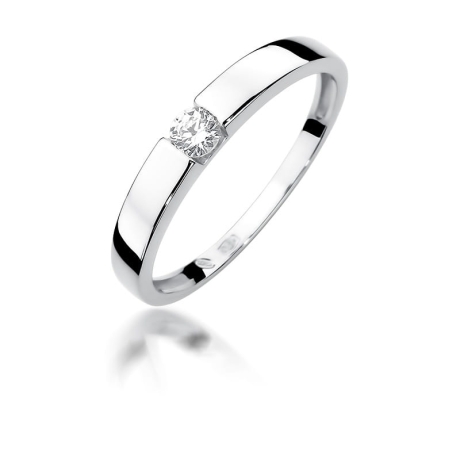 Przejdź do produktu Pierścionek zaręczynowy z białego złota z diamentem 0,12ct Fire Of Love