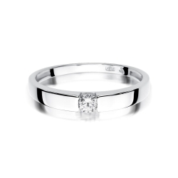 Pierścionek zaręczynowy z białego złota z diamentem 0,12ct Fire Of Love BW-432-b