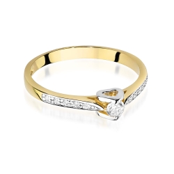 Pierścionek zaręczynowy z żółtego złota z diamentami 0,15ct Fire Of Love BW-435