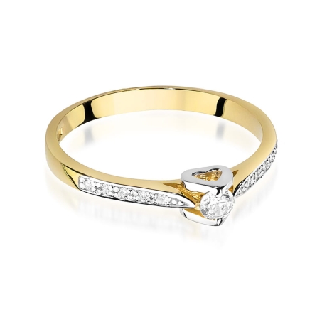 Przejdź do produktu Pierścionek zaręczynowy z żółtego złota z diamentami 0,15ct Fire Of Love