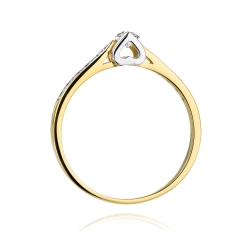 Pierścionek zaręczynowy z żółtego złota z diamentami 0,15ct Fire Of Love BW-435