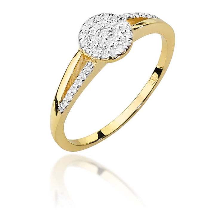Pierścionek zaręczynowy z żółtego złota z diamentami 0,18ct Fire Of Love BW-437