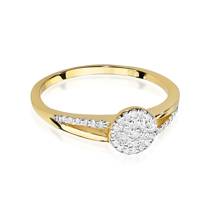 Pierścionek zaręczynowy z żółtego złota z diamentami 0,18ct Fire Of Love BW-437