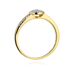 Pierścionek zaręczynowy z żółtego złota z diamentami 0,18ct Fire Of Love BW-437
