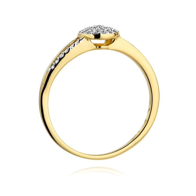 Pierścionek zaręczynowy z żółtego złota z diamentami 0,18ct Fire Of Love BW-437